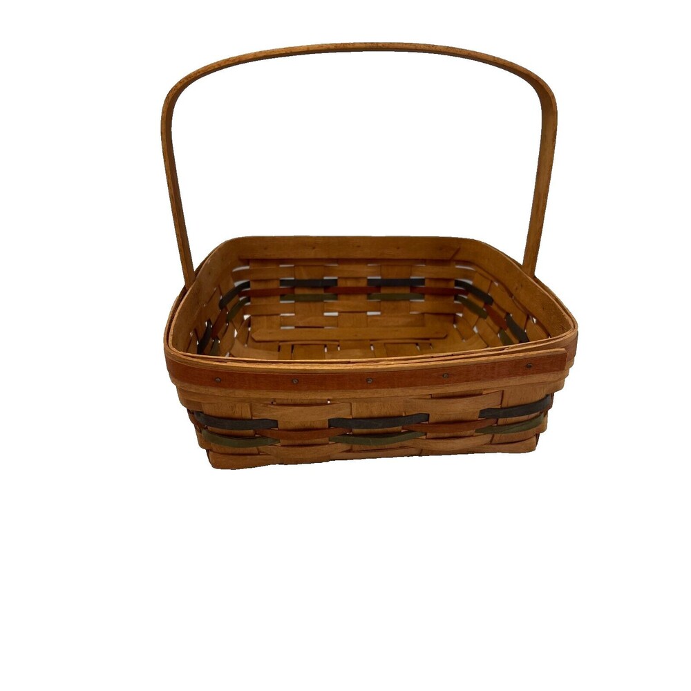 1990 Longaberger Shades of Autumn Pie Basket 12"L x 12"W x 4"H